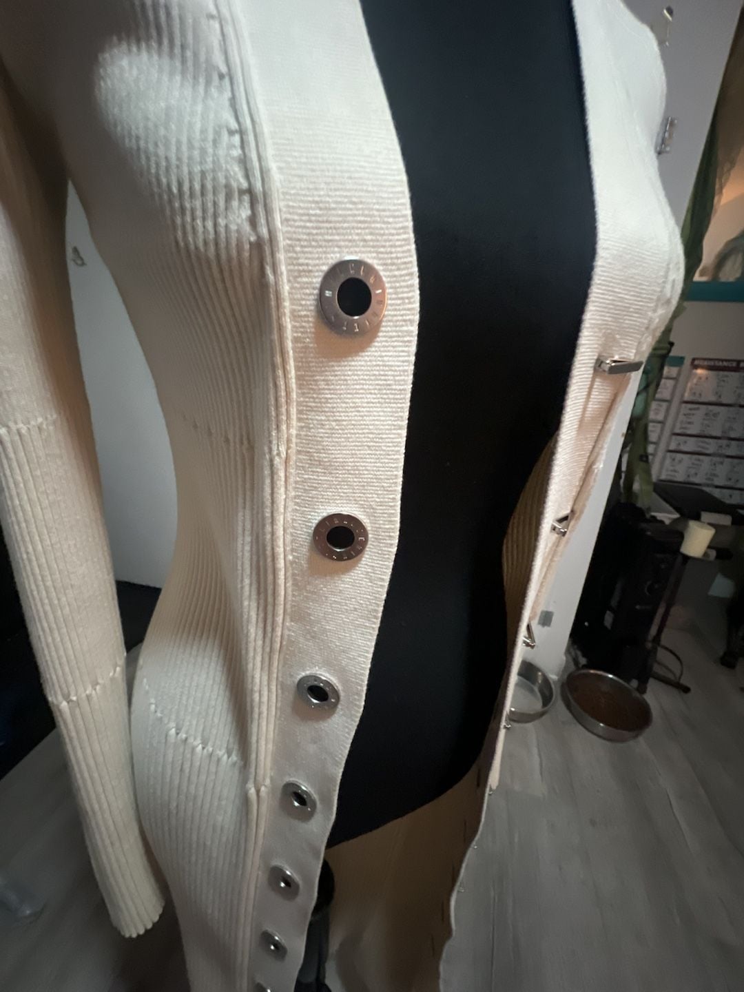 Dion Lee Ivory Ribbed Knit Sweater Dress 4