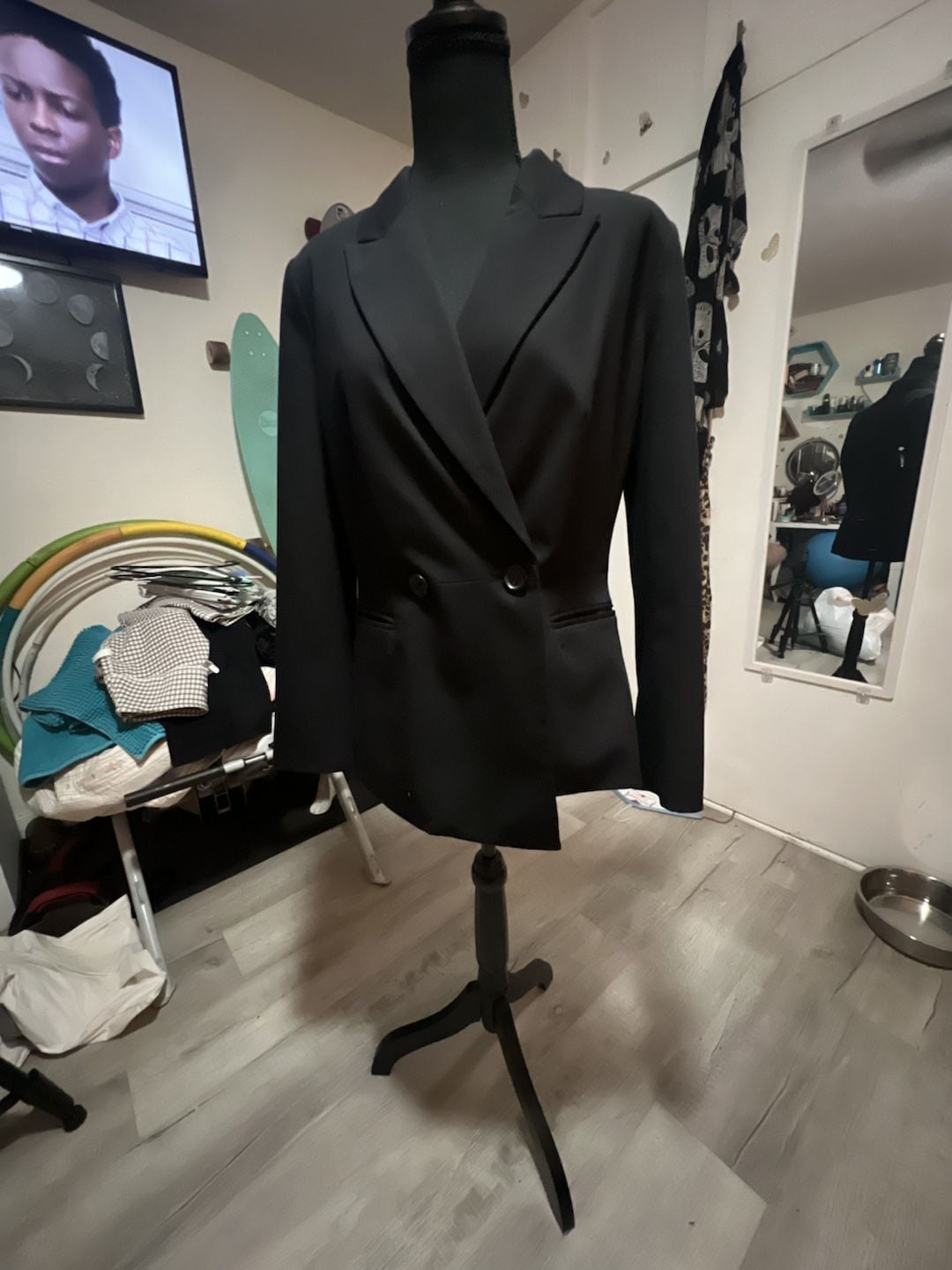 Worthington Black Double Breasted Blazer 4