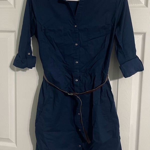 MAX Navy Blue Dress with Belt