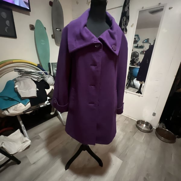 Chadwicks Purple Wool Blend Coat, Size 8