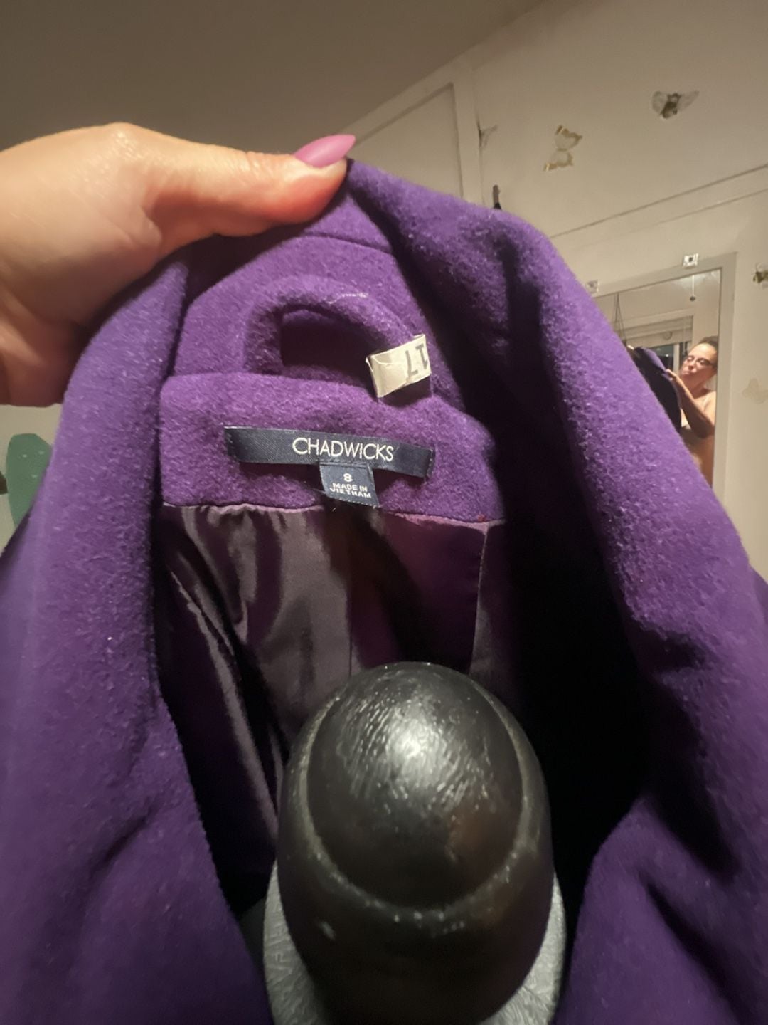 Chadwicks Purple Wool Blend Coat, Size 8 3