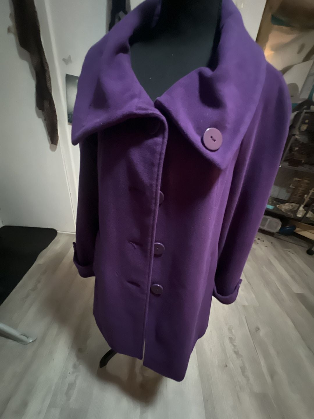 Chadwicks Purple Wool Blend Coat, Size 8 5