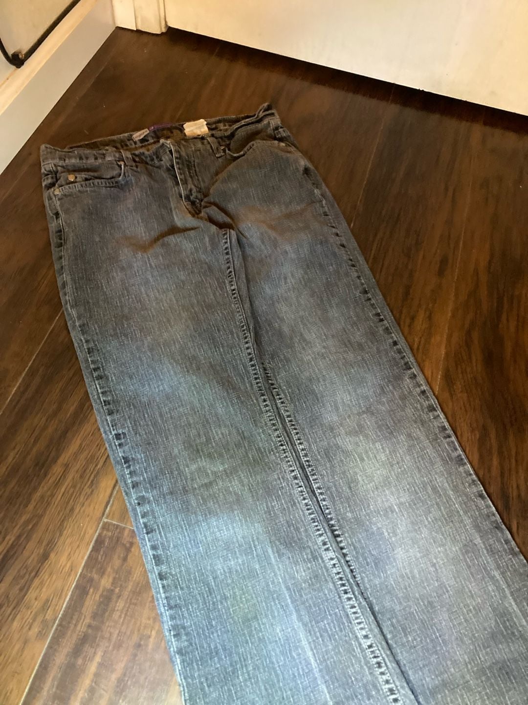 Anchor Blue Stretch Boot Cut Gray Denim Jeans Size 9 2