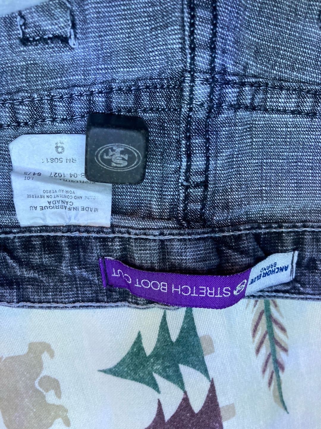 Anchor Blue Stretch Boot Cut Gray Denim Jeans Size 9 7