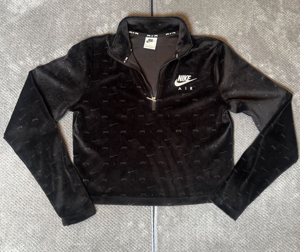 Nike Air Velour 1/4-Zip Long-Sleeve Top Black 1198 3