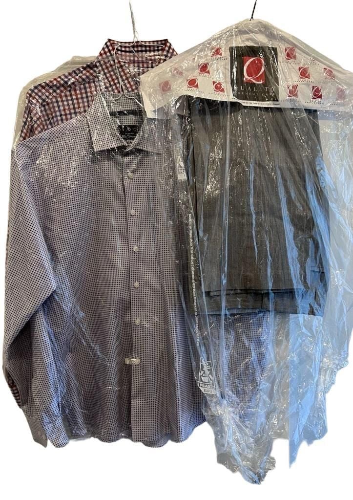 Men’s shirt and pants bundle, 2 dress shirts 1 pant 1