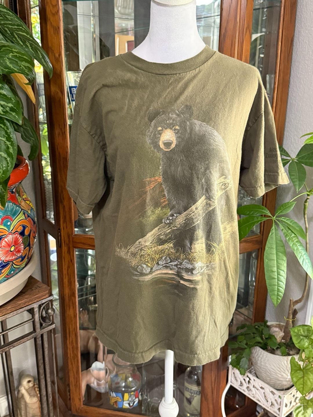 Vintage 1990s Alexandria Zoological Park Black Bear Nature Tee 2