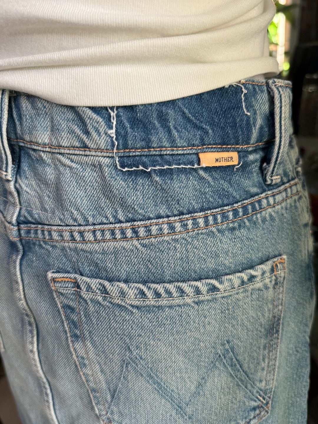 MOTHER The Ditcher Maxi Super Fray Denim Skirt 6