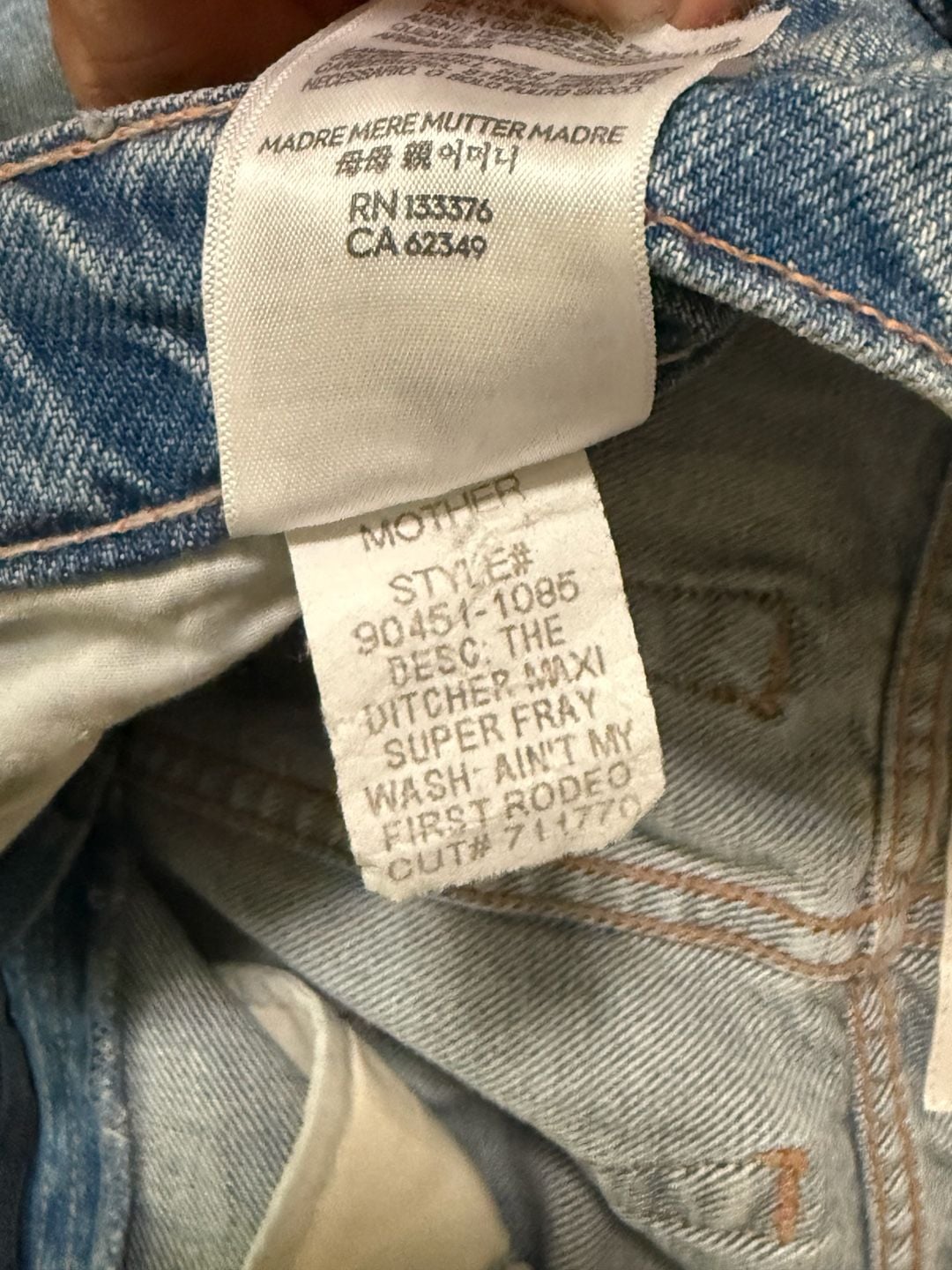 MOTHER The Ditcher Maxi Super Fray Denim Skirt 10