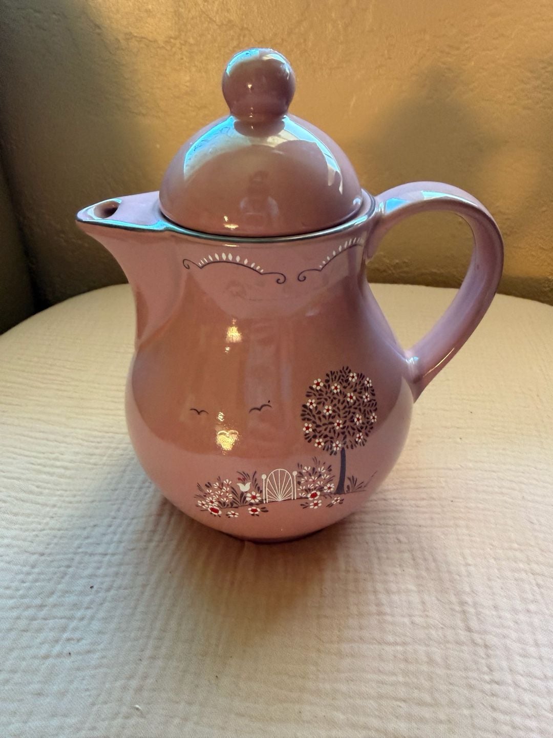 Vintage Daisy Teapot Dusty Pink Danish Design Cottage Core 1