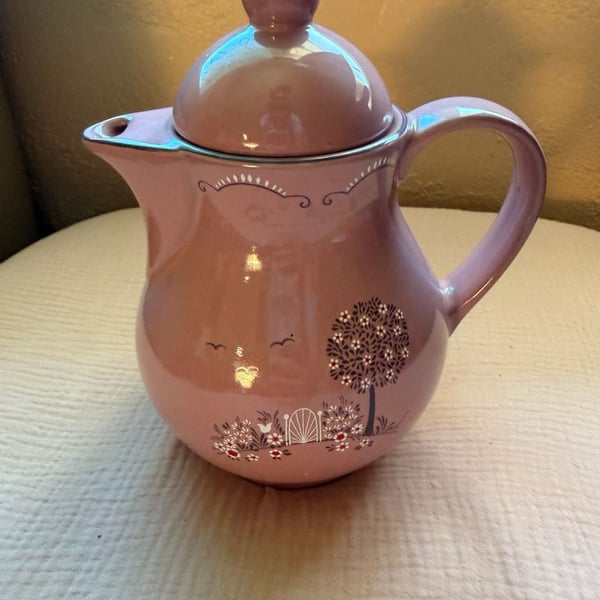 Vintage Daisy Teapot Dusty Pink Danish Design Cottage  Core  