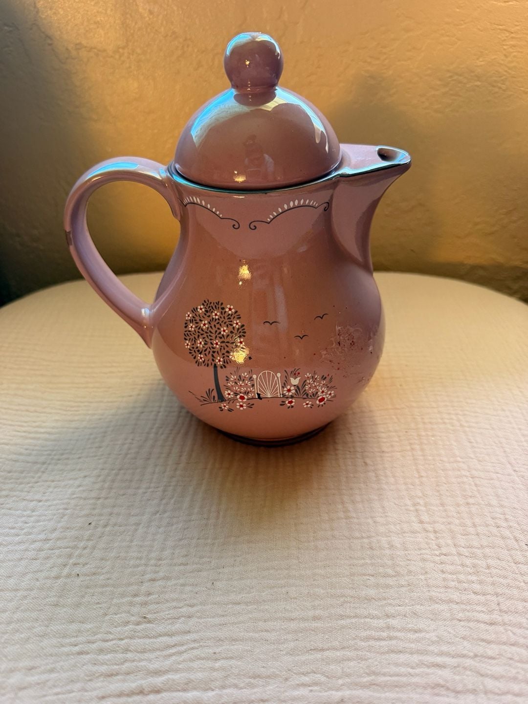 Vintage Daisy Teapot Dusty Pink Danish Design Cottage Core 2