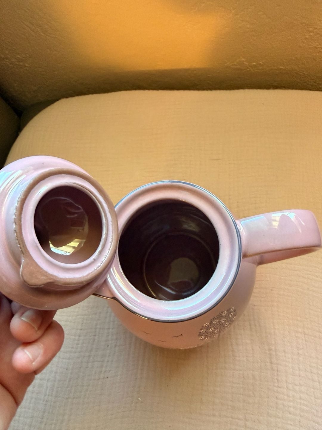 Vintage Daisy Teapot Dusty Pink Danish Design Cottage Core 3