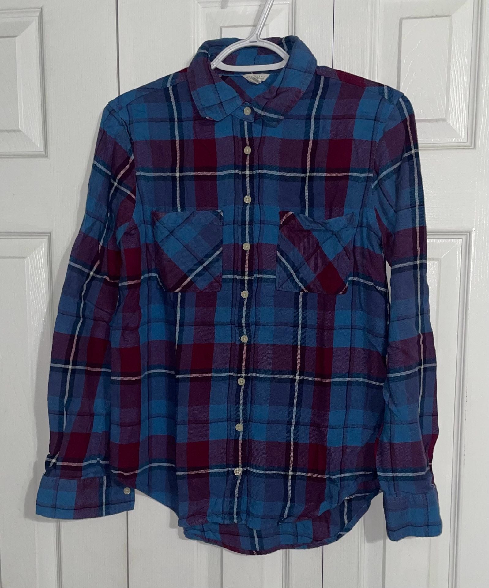 Aeropostale Blue and Maroon Flannel 2