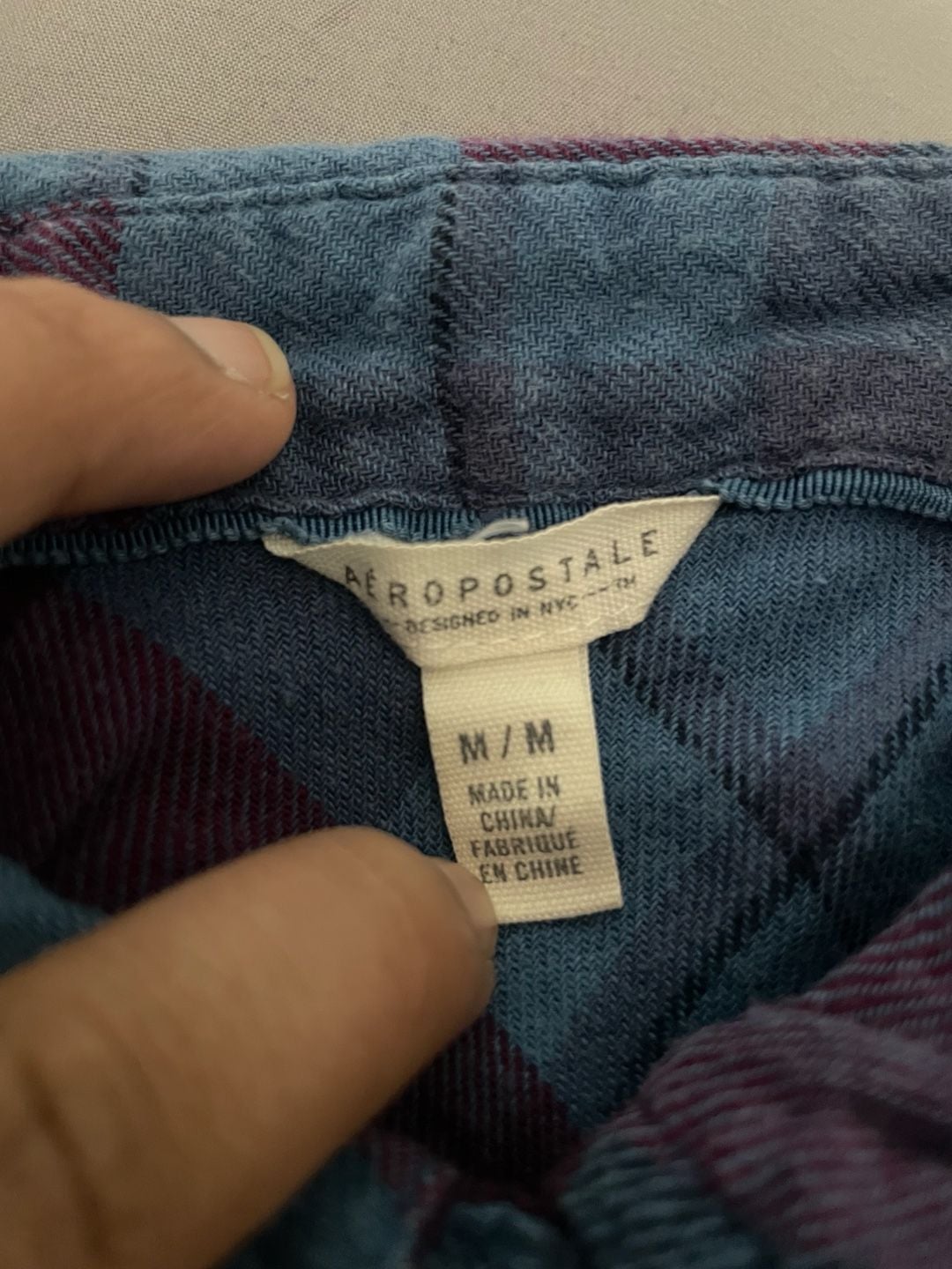 Aeropostale Blue and Maroon Flannel 3