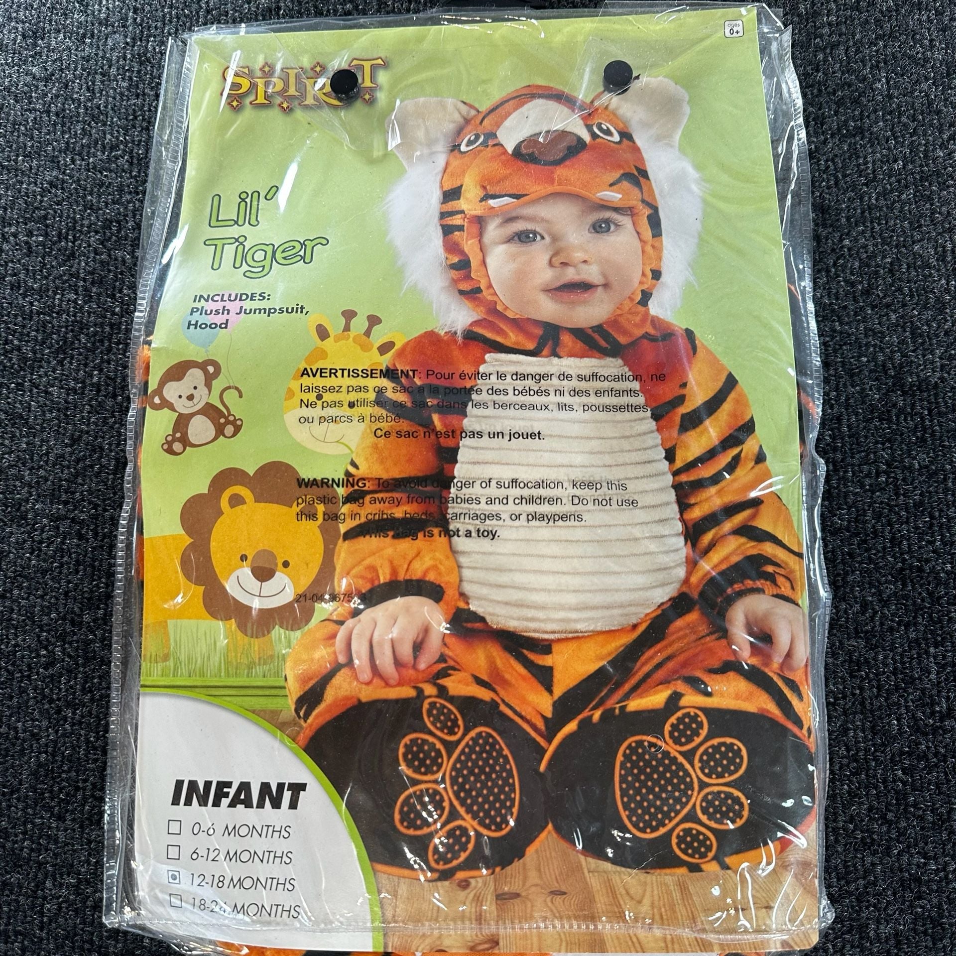 Spirit Halloween Lil Tiger Infant Costume Size 12-18 Months 2