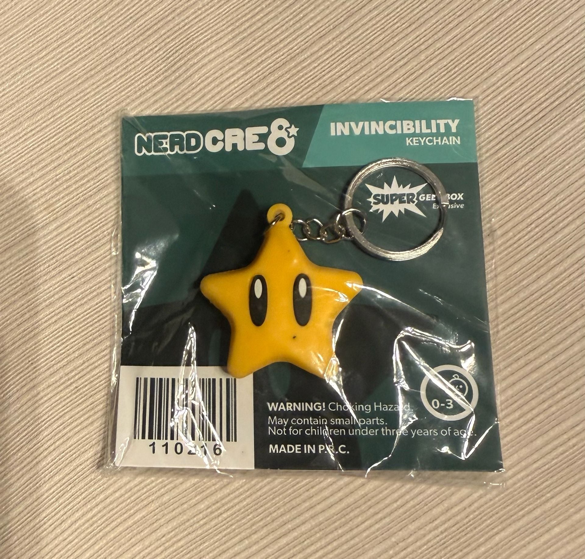 Nerd Block Nerdcre8 Super Geek Box Exclusive 3qty - Invincibility Super Star Pin, Mega Morph, & Chomp Chomp Villain Keychains 2