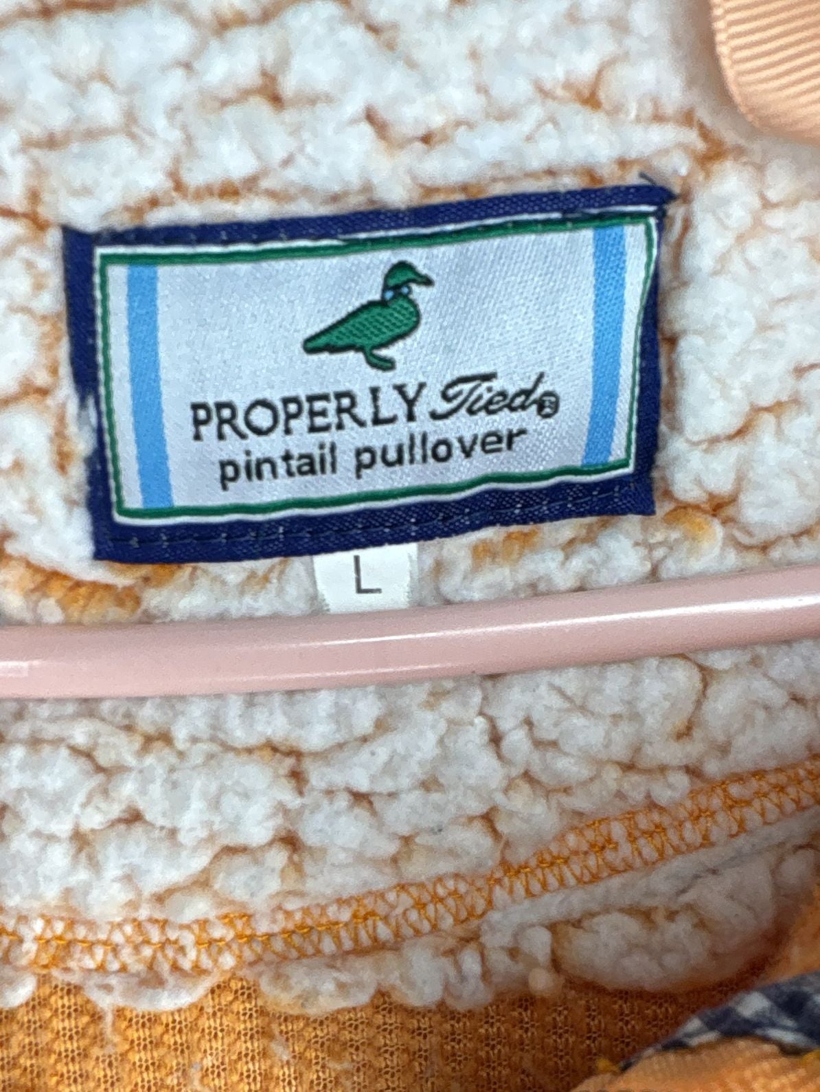 Properly Tied Pintail Pullover Sherpa Fleece 1/4 Zip Jacket Size L 3