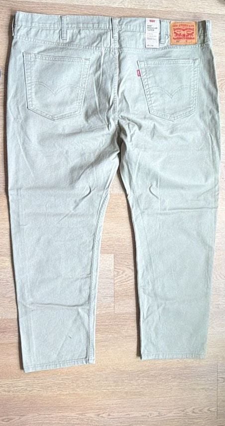 Levi's 502 Taper Fit Stretch Jeans Pants Khaki Tan Beige Size 44x30 NWT 4