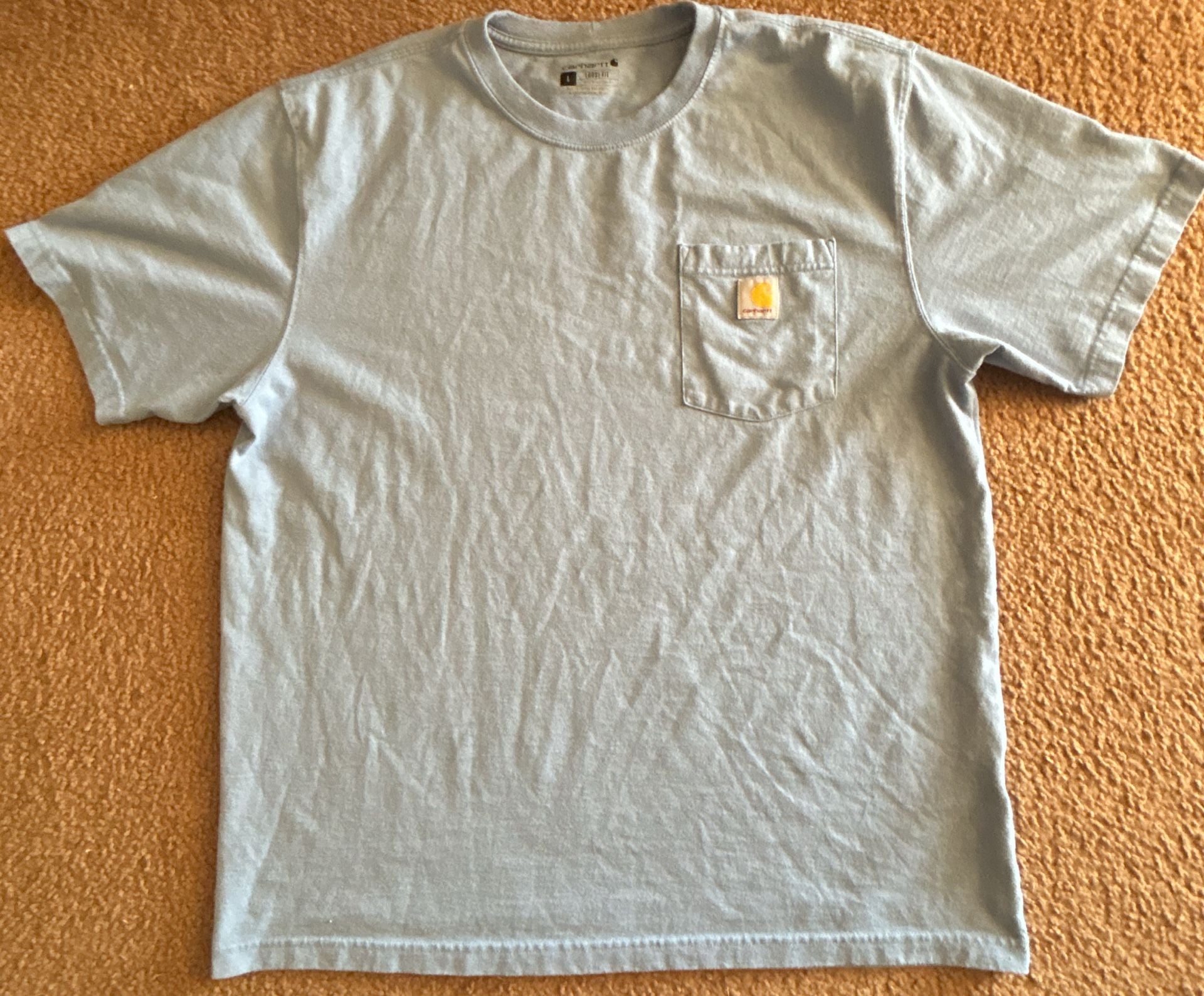 Carhartt Men's Loose Fit Short Sleeve Pocket T-Shirt (Light Blue, L) 2