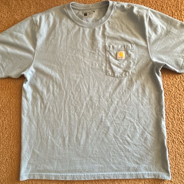 Carhartt Men's Loose Fit Short Sleeve Pocket T-Shirt (Light Blue, L)
