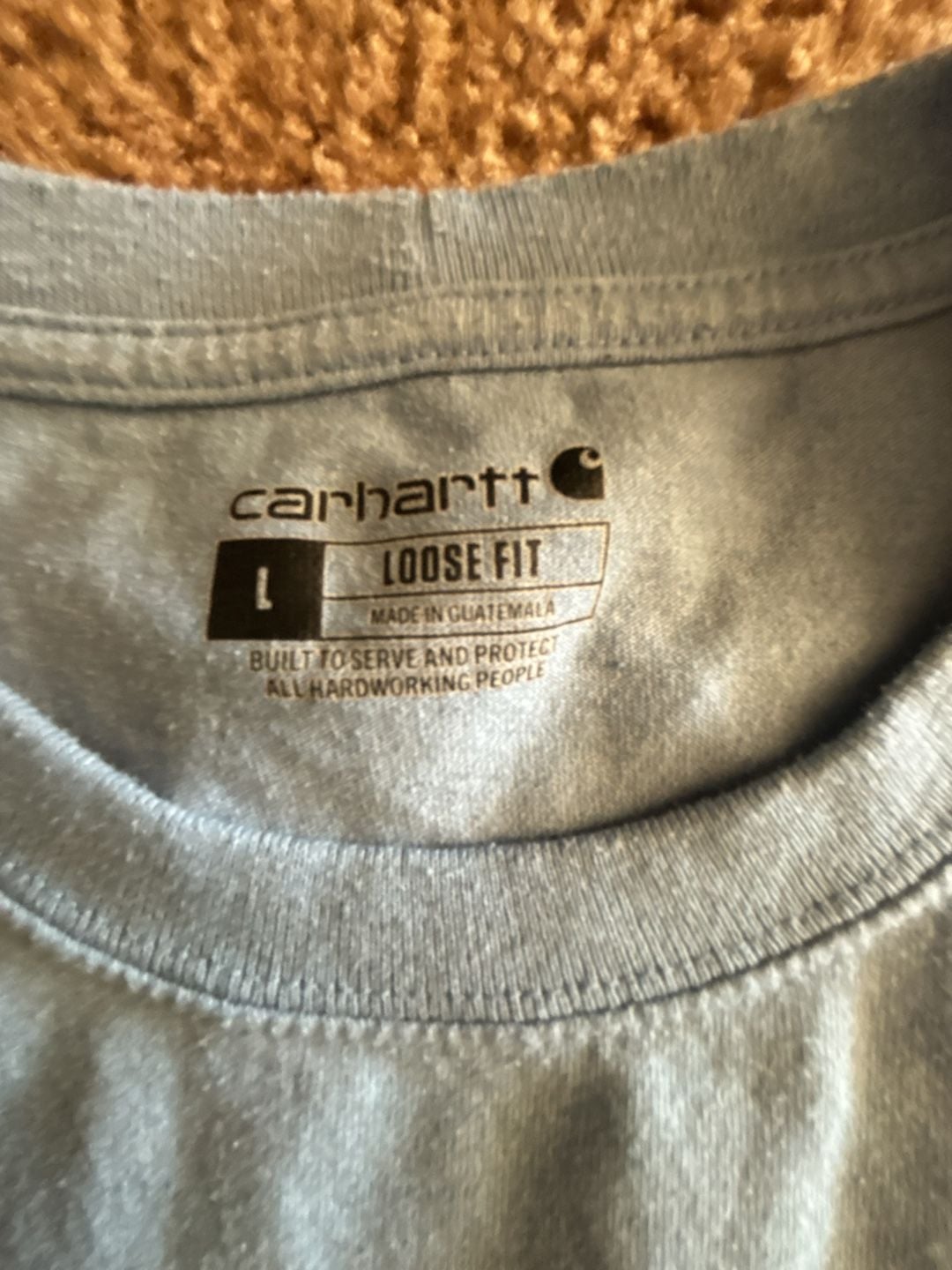 Carhartt Men's Loose Fit Short Sleeve Pocket T-Shirt (Light Blue, L) 4