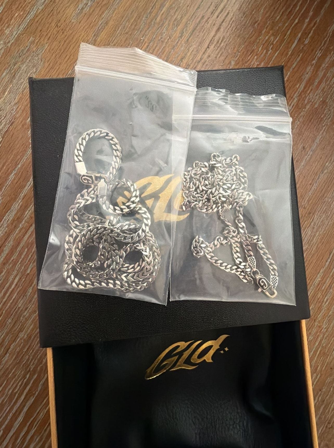 The GLD Shop Silver Chain Bundle Set with Box and Pouch 1