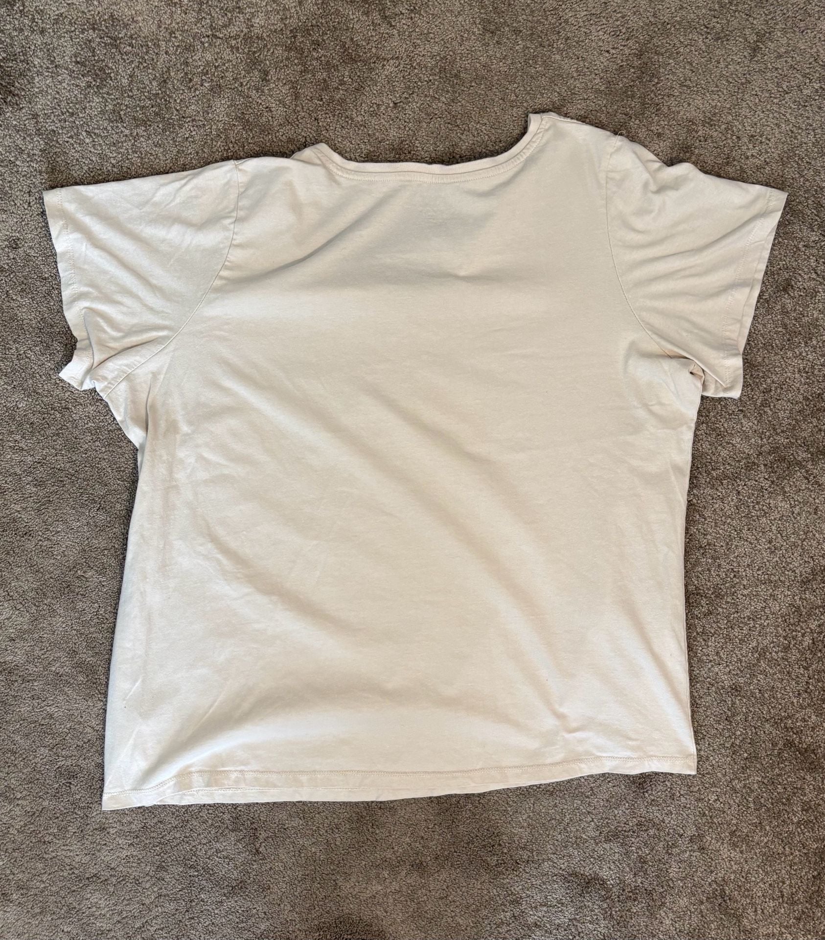 Billabong Under The Sun T-Shirt Womens 2X Cream V-Neck Graphic Wave Tee 8