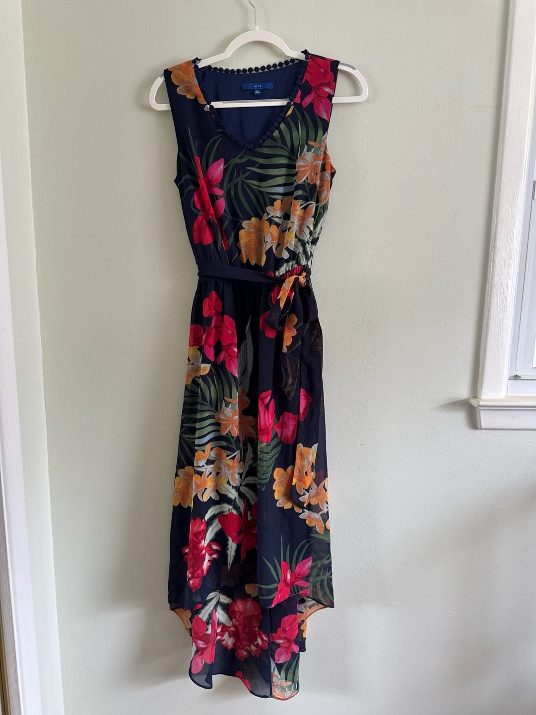 Apt. 9 Floral Tropical Print High Low Maxi Dress Size S 2
