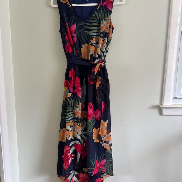 Apt. 9 Floral Tropical Print High Low Maxi Dress Size S