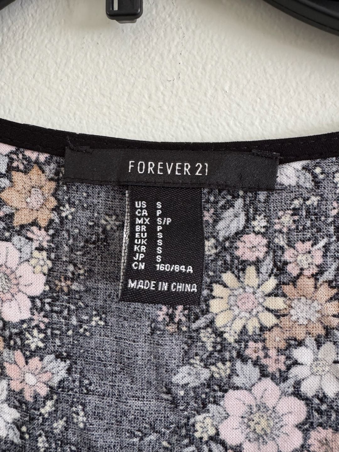 Forever 21 Black Floral Print Short Sleeve Midi Dress Size S 5