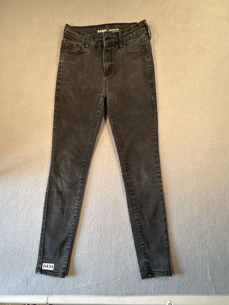 Old Navy Rockstar High Rise Skinny Jeans Gray Size 4 Petite 2