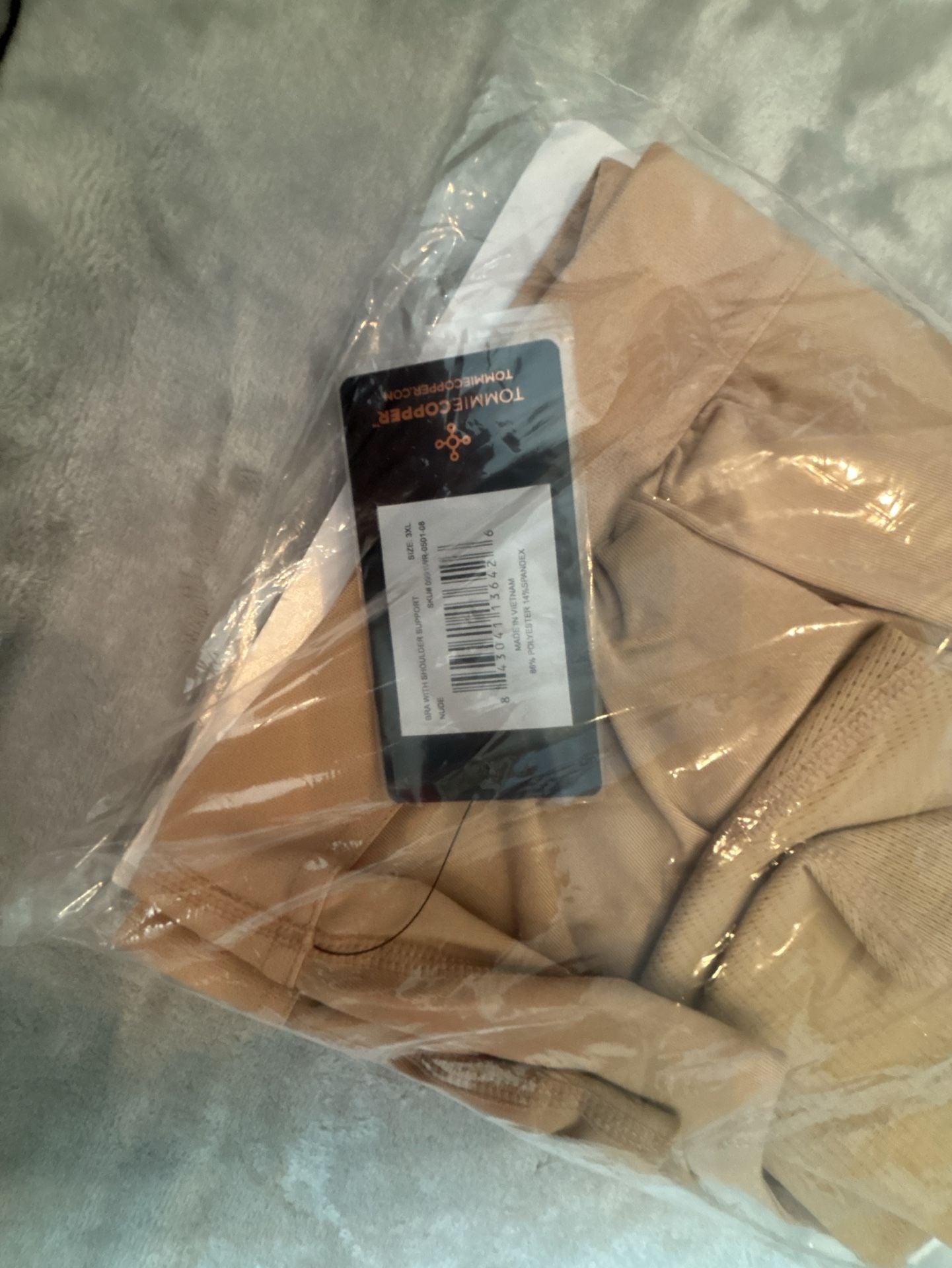 Tommie Copper Bra with Shoulder Support Nude Size 3XL 2