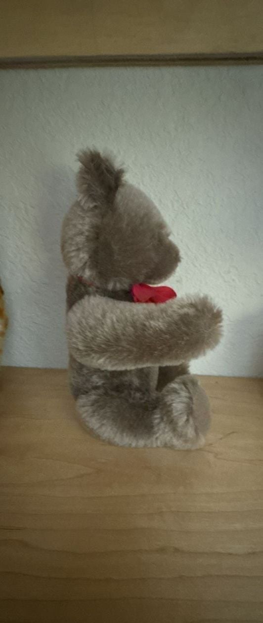 Steiff Jointed Mohair Teddy Bear with Red Ribbon 0202/26 7