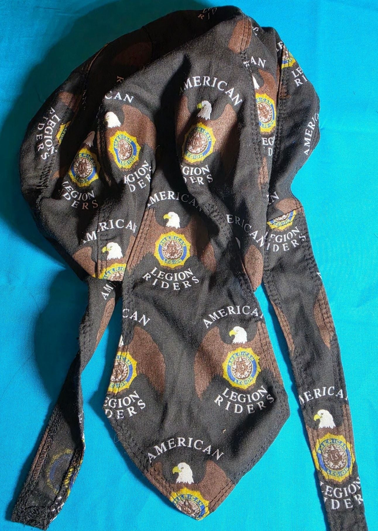 American Legion Riders Do-Rag Head Wrap Black Eagle Design 1