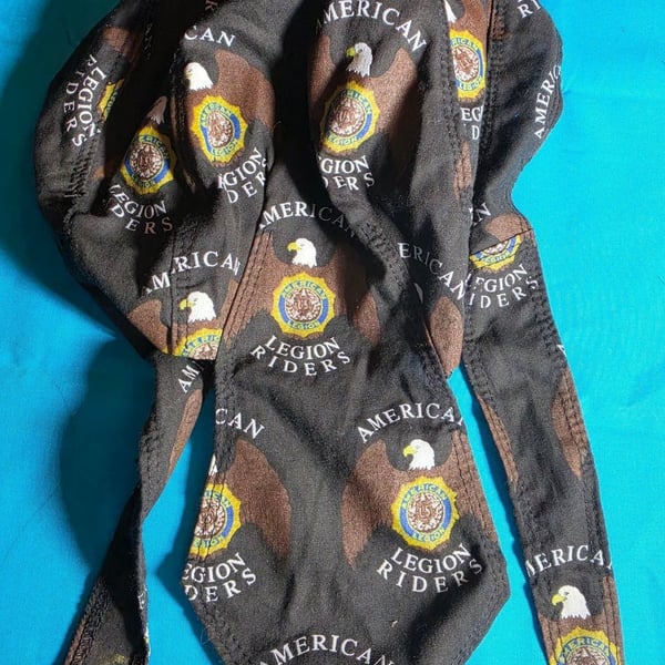 American Legion Riders Do-Rag Head Wrap Black Eagle Design