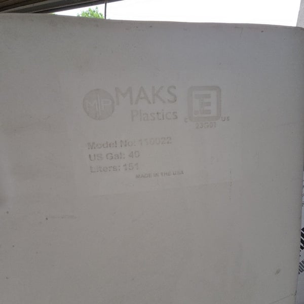 Maks Plastics 40 Gallon Fresh Water Holding Tank Model 110022