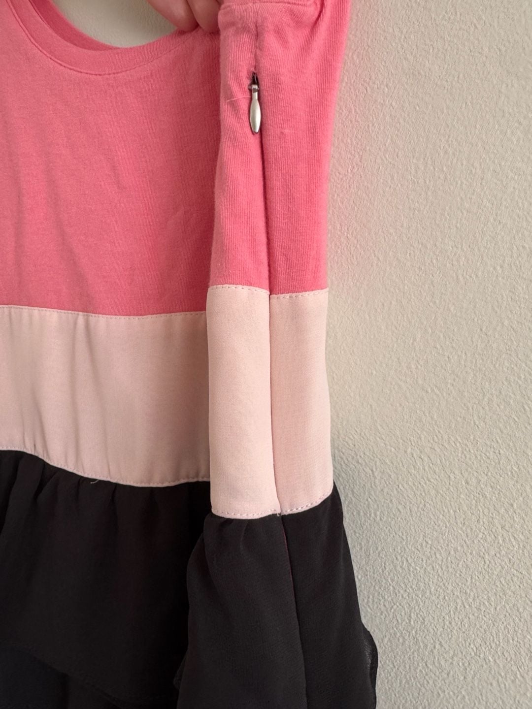 Express Colorblock Tiered Ruffle Dress Pink Black Size 2 5