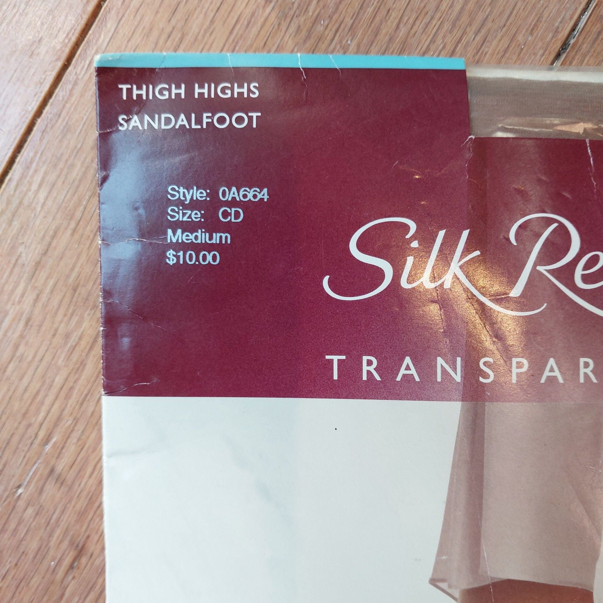 Hanes Silk Reflections Transparent Sheer Thigh Highs Sandalfoot Size CD Medium 2