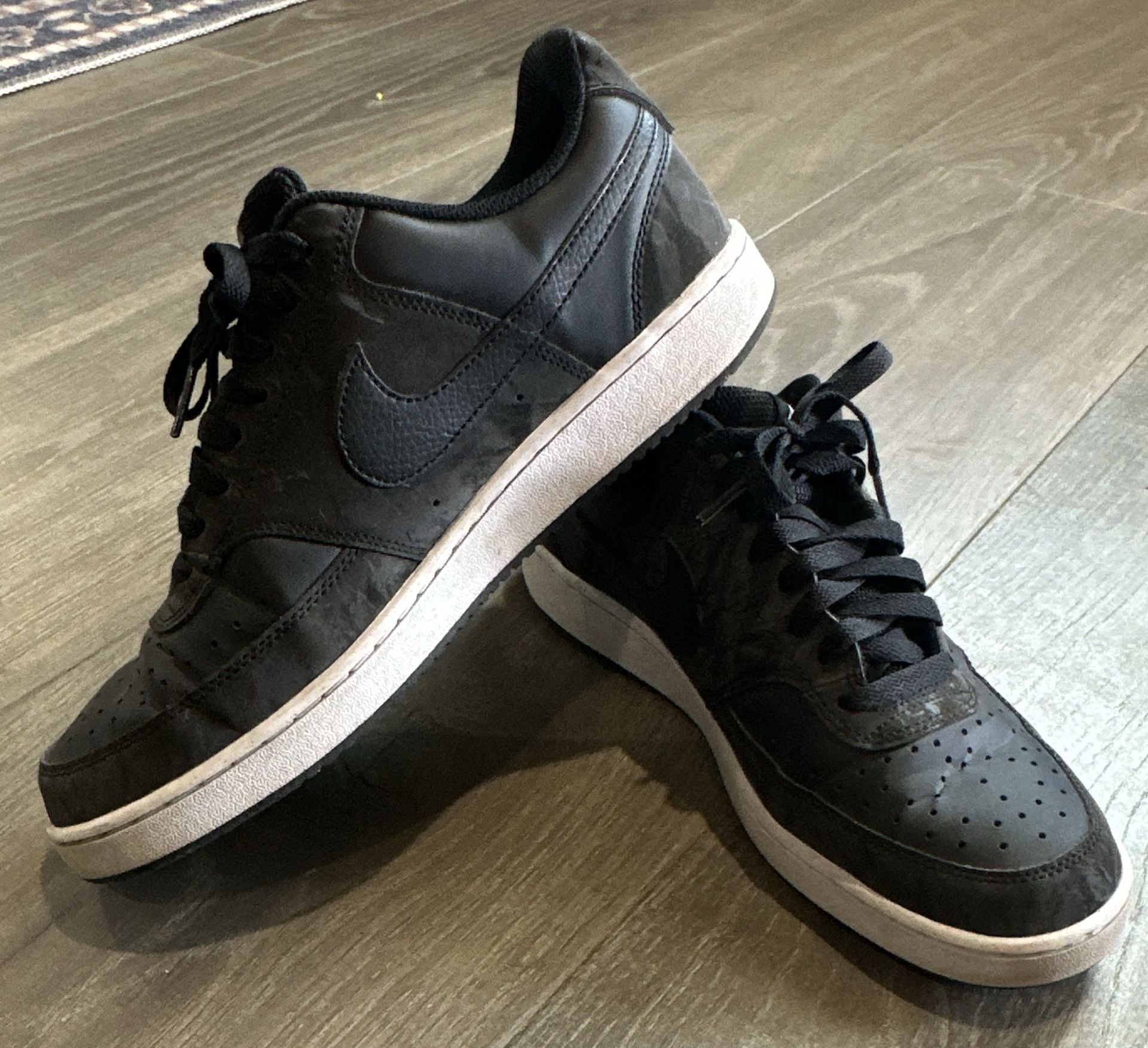 Nike Court Vision Low Sneakers Black White 4