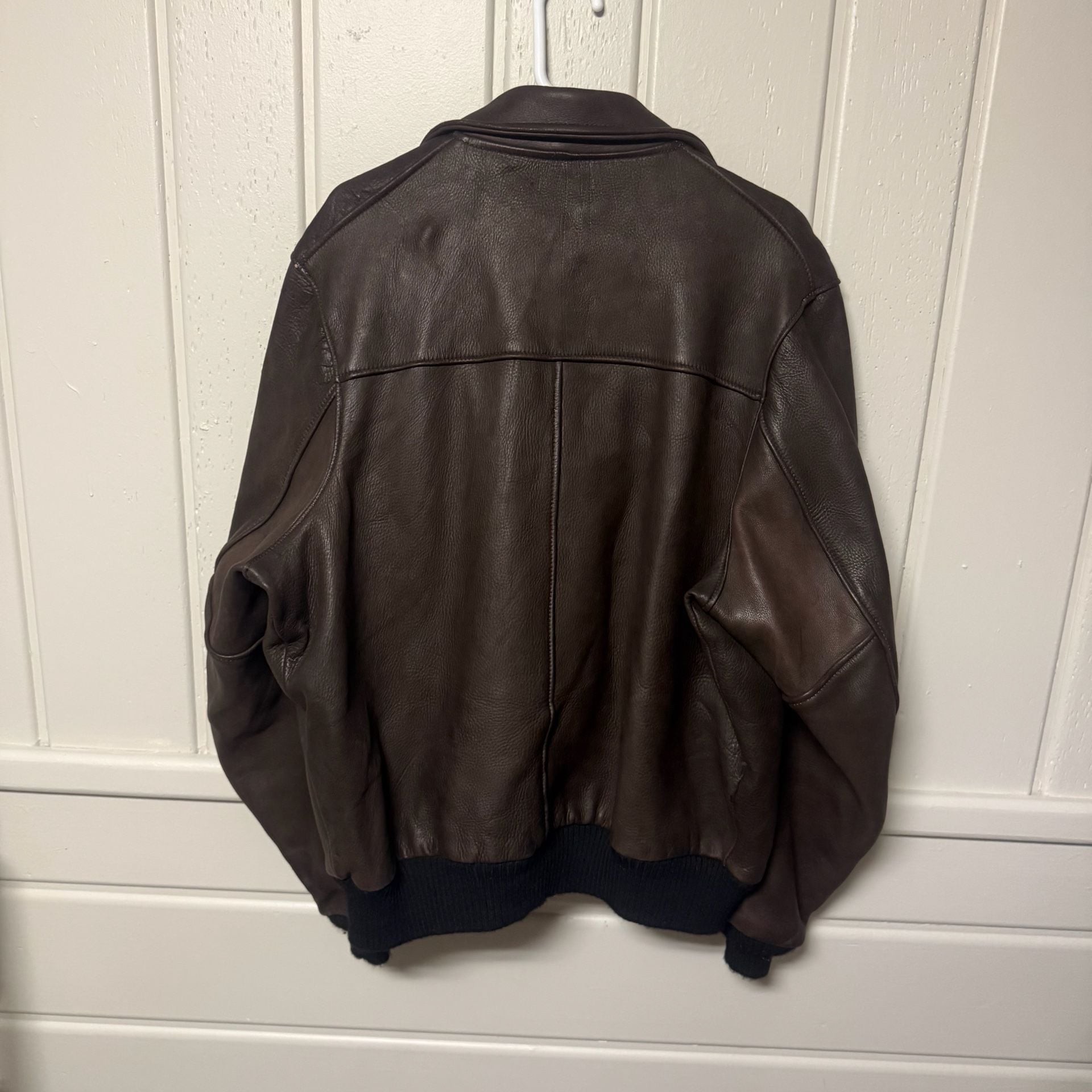 UBER Owatonna Minnesota Vintage Brown Leather Bomber Jacket 5