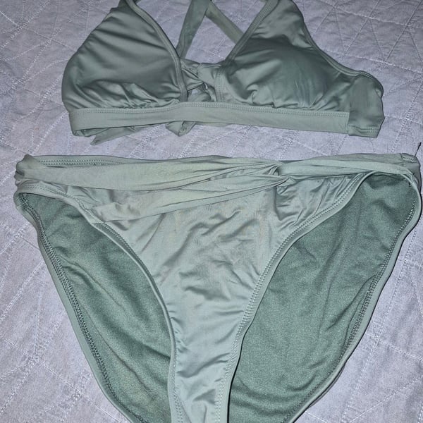 Mynah Green Halter Bikini Set Size M