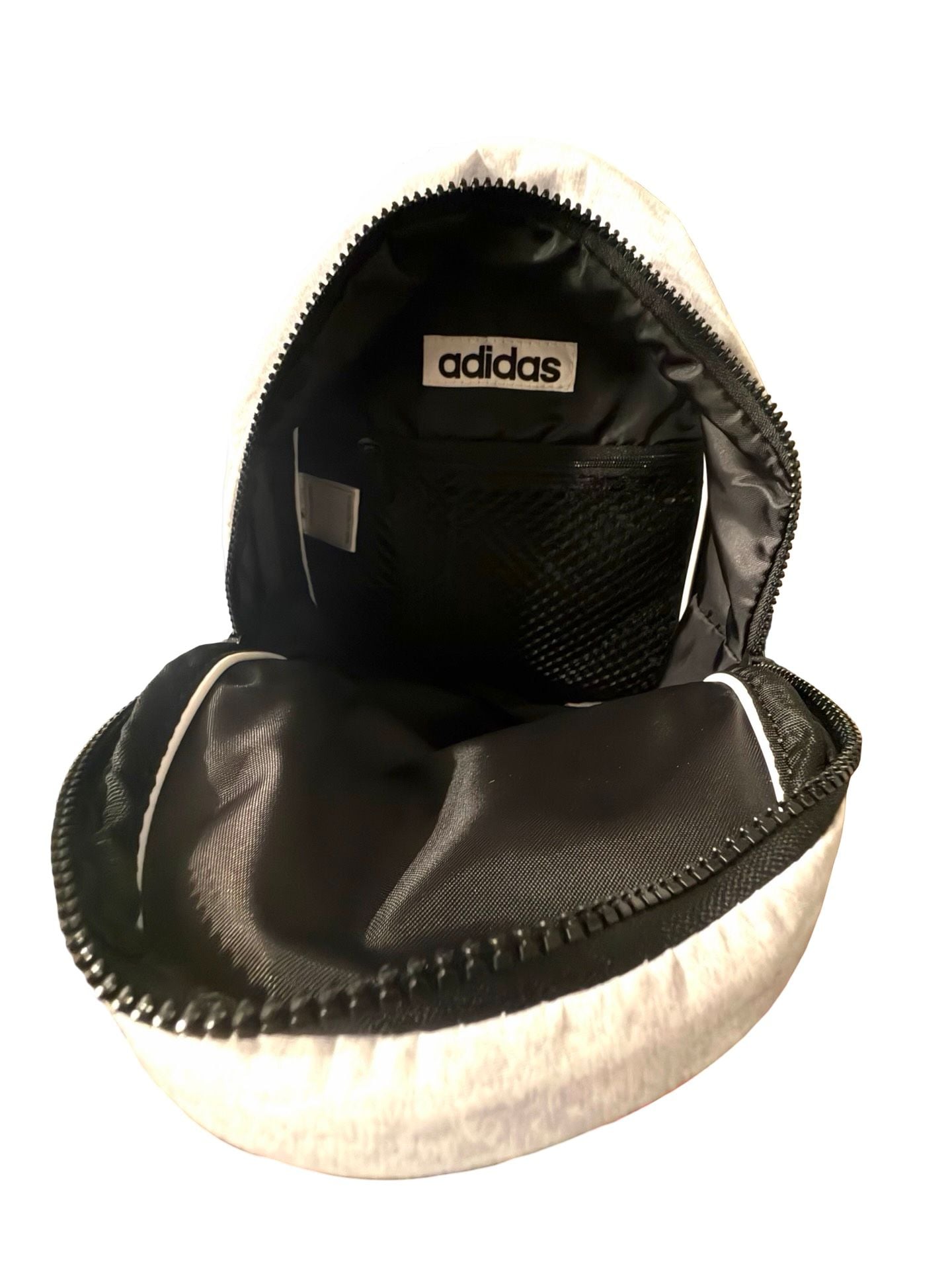 Adidas Core Mini Backpack Gray Jersey With Black Stripes 4