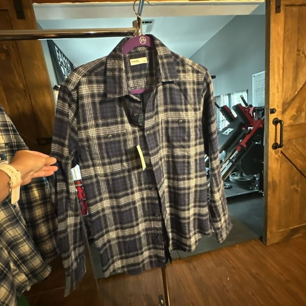 Sonoma Goods Supersoft Flannel Men's Blue Plaid Long Sleeve Button-Down Shirt