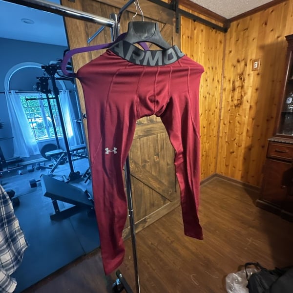Under Armour ColdGear Fitted Compression Tights Men's Size Small Red