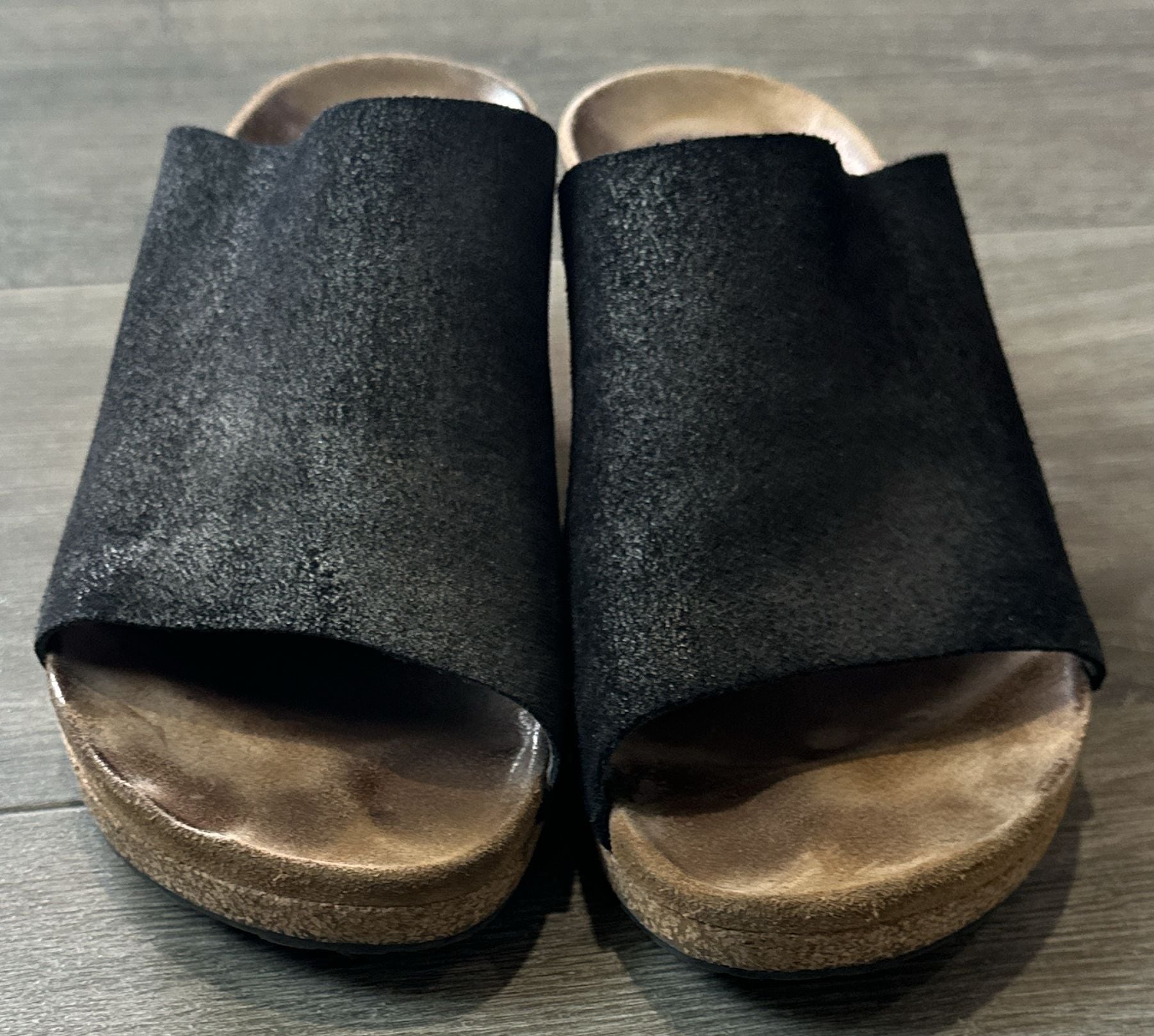 Papillio by Birkenstock Namica Black Suede Wedge Sandals 10