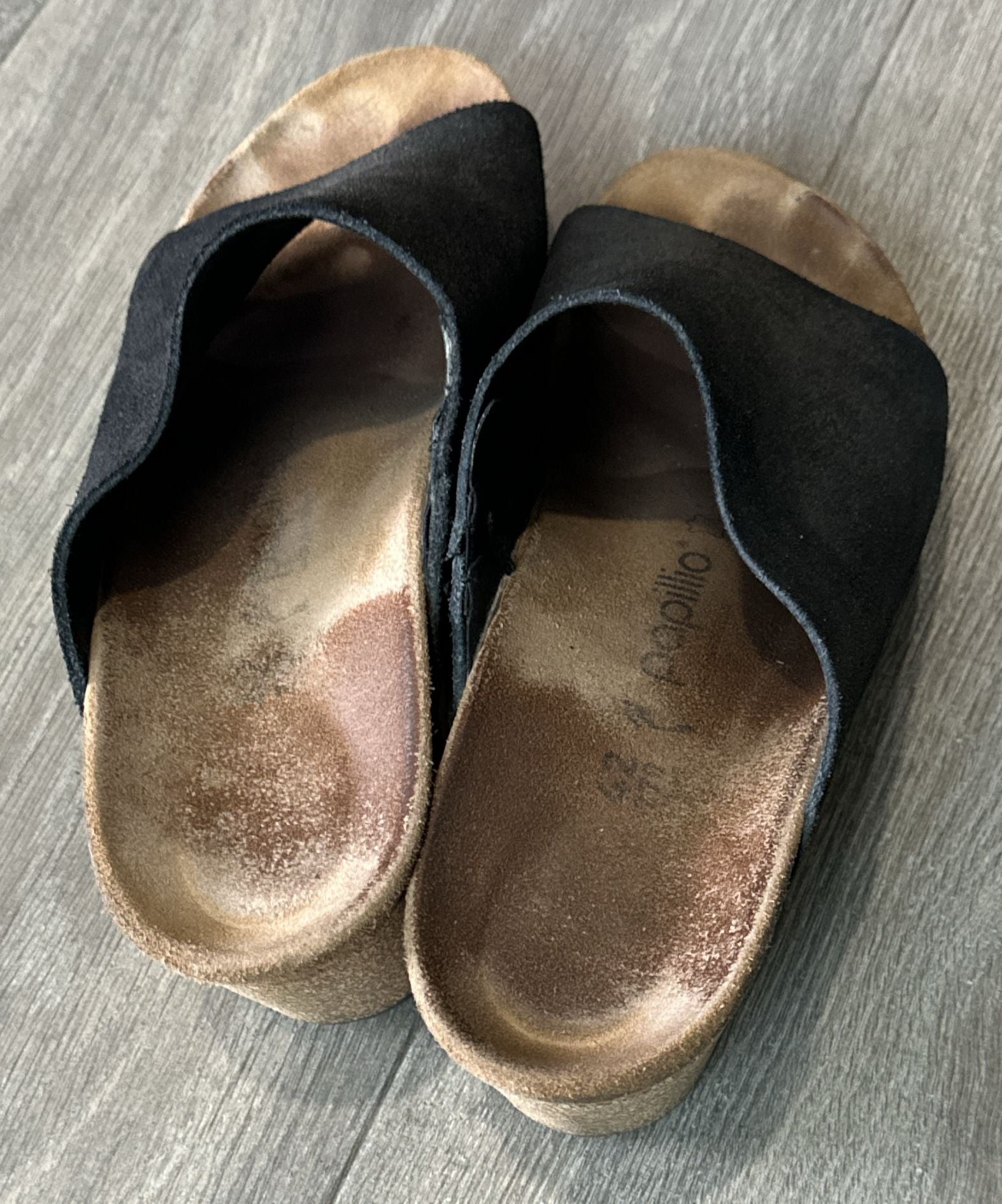 Papillio by Birkenstock Namica Black Suede Wedge Sandals 8