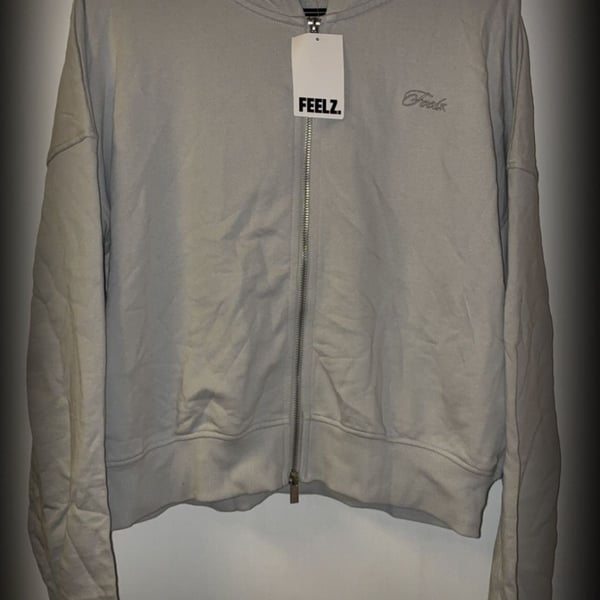 Feelz Washed Zip Hoodie Светло-серый Light Grey Size L New with Tags