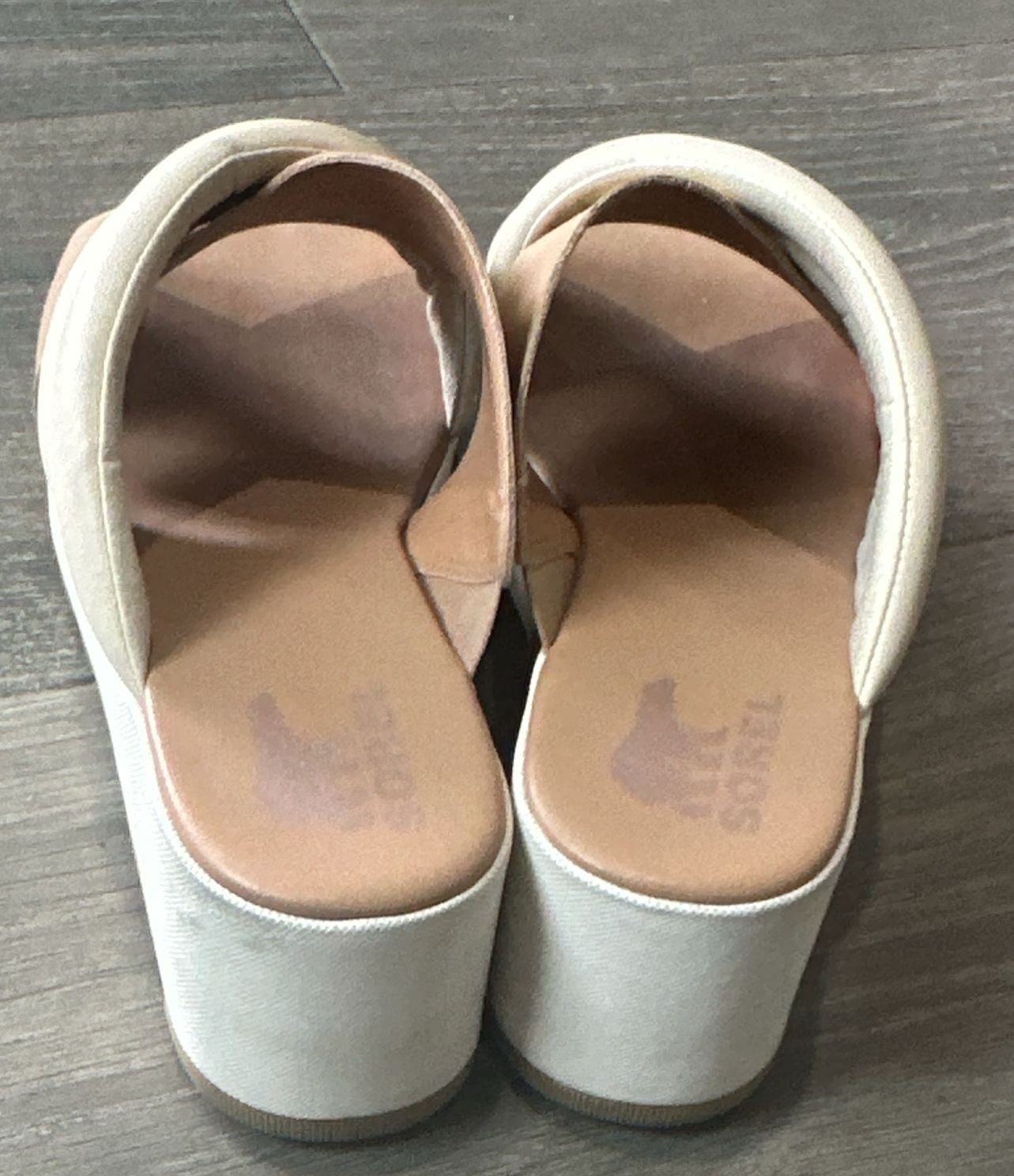 Sorel Cameron Puff Leather Wedge Sandals 8