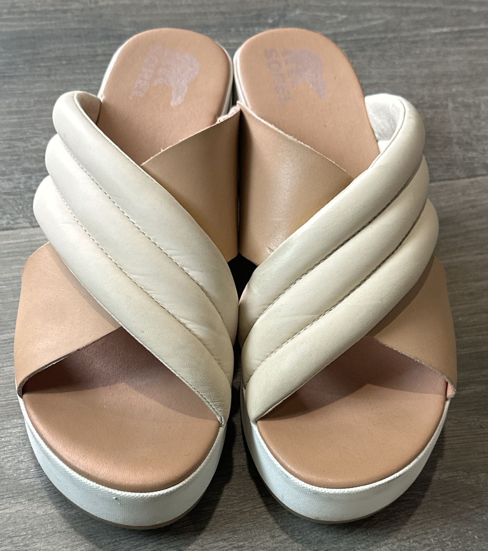 Sorel Cameron Puff Leather Wedge Sandals 4